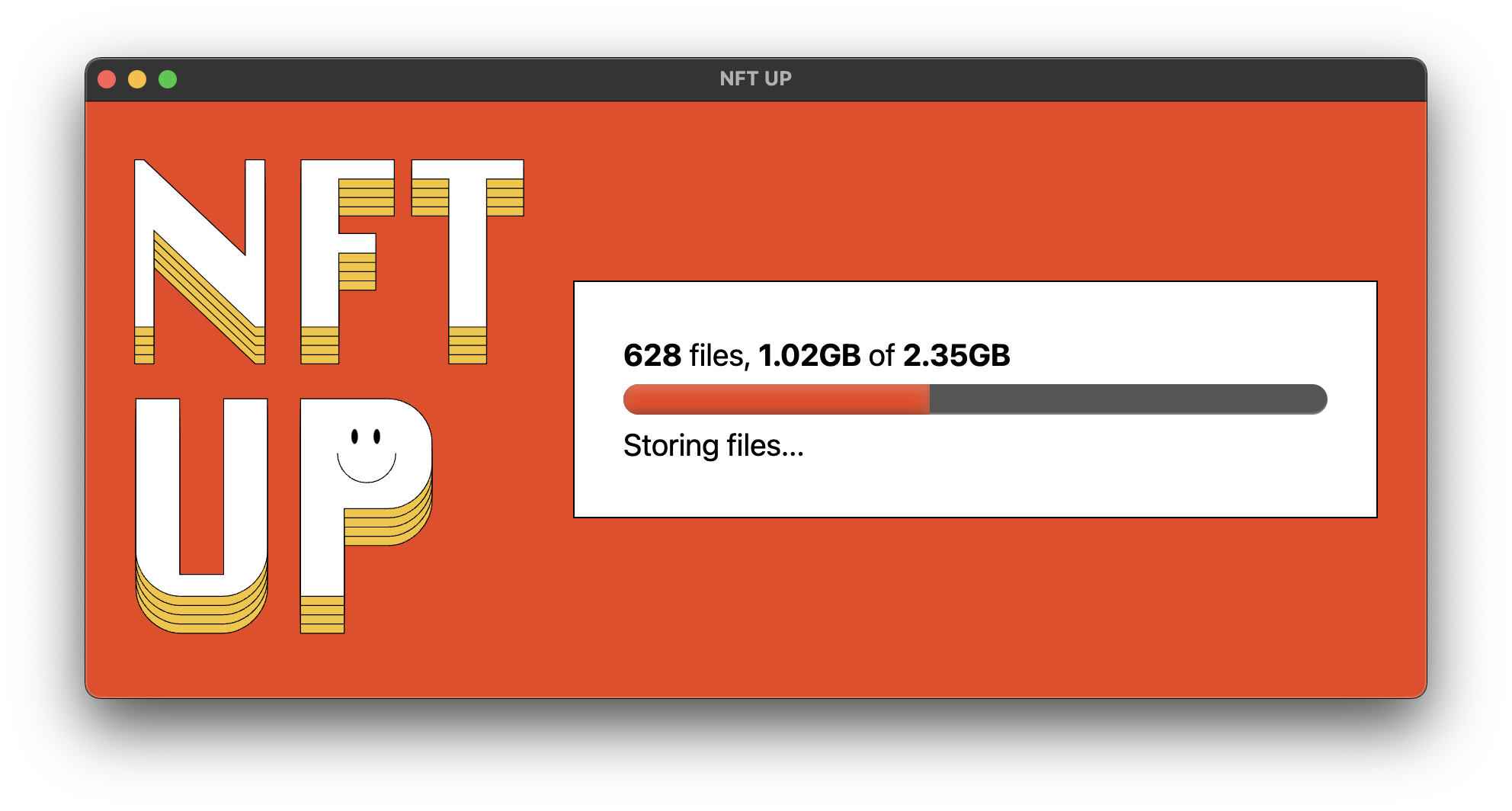 screenshot showing file storage usage, 1.02 gigabytes of 2.35 gigabytes used